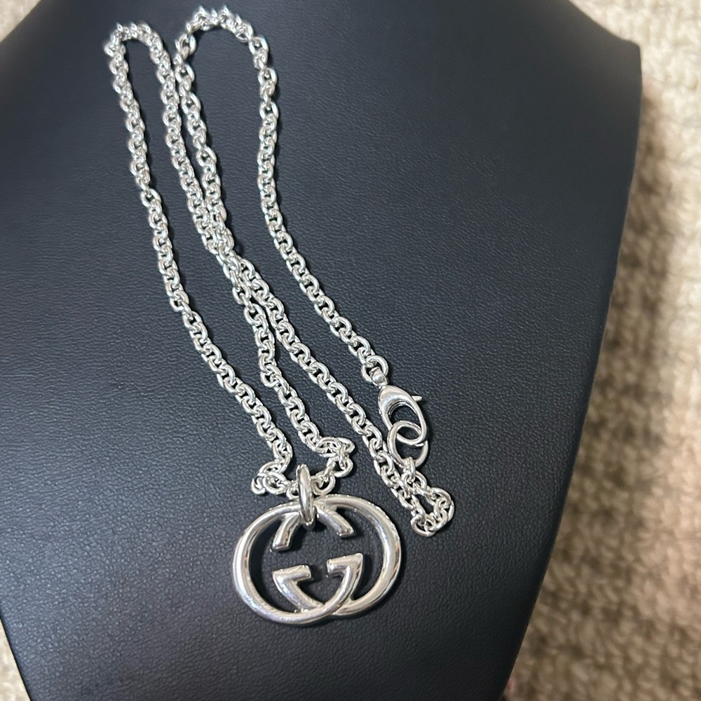 Gucci Sterling Silver Interlocking Double Gg Logo… - image 4